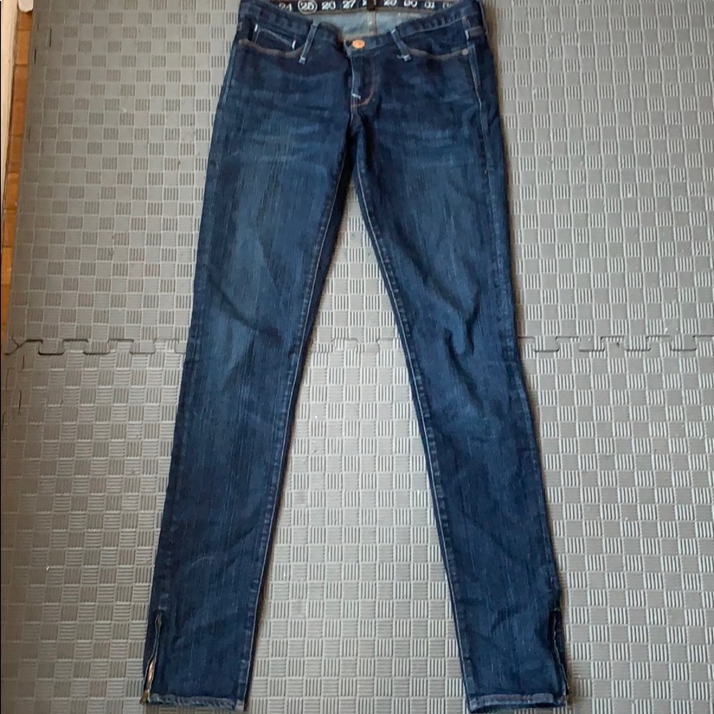 skinny/straight Earnest Sewn jeans w/ankle zipper